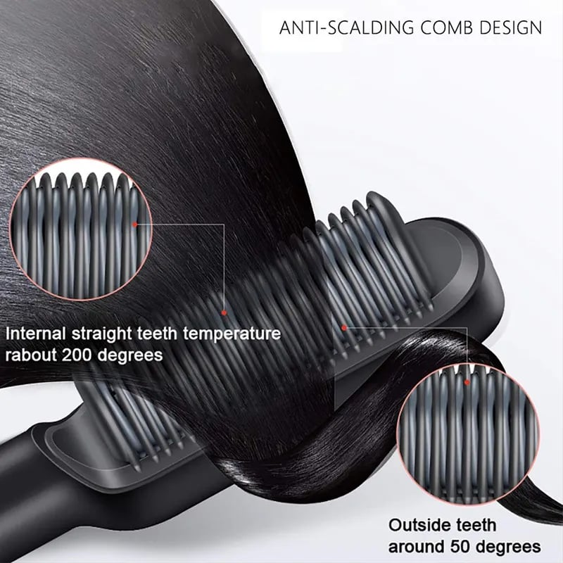 ✨Last Day Special Price £18.99!!💥Negative Ion Hair Straightener Styling Comb💇‍♀