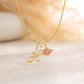 💖Initial Letter Necklace with Pink Heart Charm✨