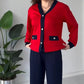 Women’s Casual Color-blocking V-Neck Top & Pants Set