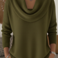 Women's Soft and Elegant Solid Color Ruffled Collar Sweater Top