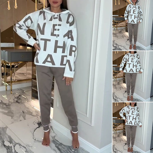 ✨️Letter jacquard sports 2-piece suit