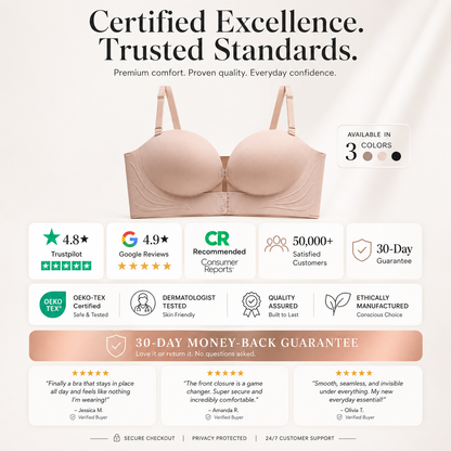 Invisible Strap Front Buckle Push Up Bra