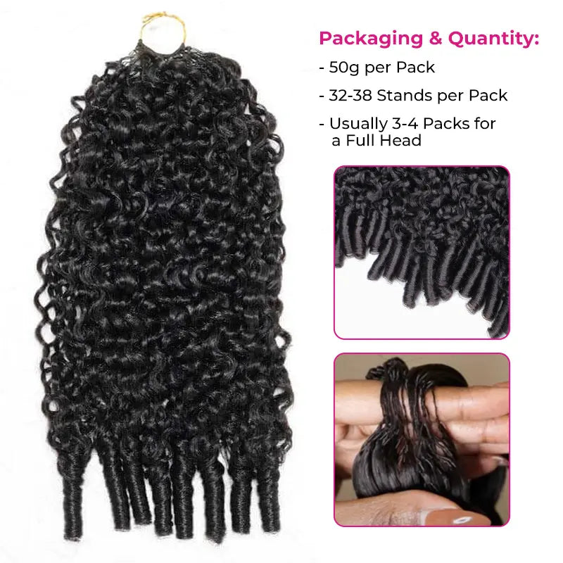 ISEE HAIR Human Hair Crochet Extensions Miracle Knots Pre-Separated 50g/Pack – Knotless Boho Braids, 4-5 Packs for Full Head, Multiple Curly & Wave Textures