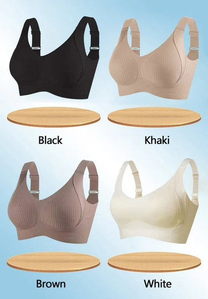 🎁Buy 1 Get 3 Packs💕Women's Ribbed Push Up Adjustable Wireless Bra