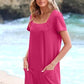 💕Last Day Promotion 48% OFF👗Women's Casual Square Neck Pocket Short Sleeve Dress with Pockets