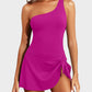 ⛱️⛱️Last Day Sale 49% OFF🔥One Shoulder Skirted One Piece Swimsuit