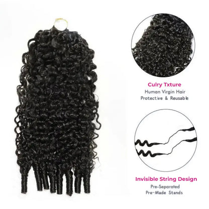 ISEE HAIR Human Hair Crochet Extensions Miracle Knots Pre-Separated 50g/Pack – Knotless Boho Braids, 4-5 Packs for Full Head, Multiple Curly & Wave Textures