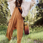 🌟Summer Sale- 49% OFF❤️‍🔥Solid V-Neck Sling Pocket Jumpsuit