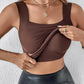 2-Piece Set💕Women’s U Neck Thermal Tank Tops with Built-In Bra
