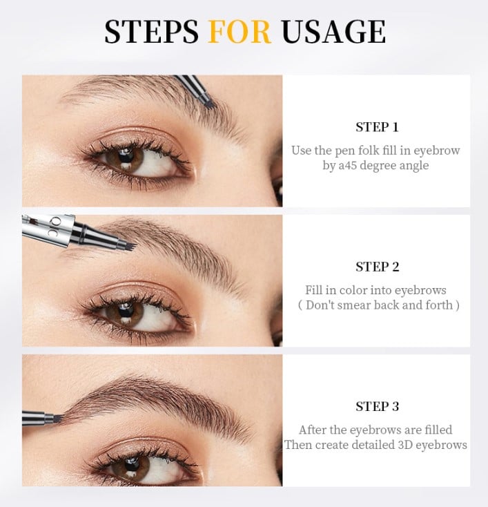 💥BUY 1 GET 1 FREE🎉High Quality 3D Waterproof Microblading Eyebrow Pen 4 Fork Tip Tattoo Pencil