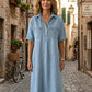 👗 60% OFF NOW! 👖 Casual Pocket Denim Midi Shirt Dress – Soft denim & relaxed fit – Functional pockets, perfect for everyday casual – comfortable and versatile ✨🌸