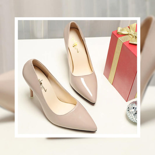 Pointed anti-slip corrective leg type thin heel high heel shoes