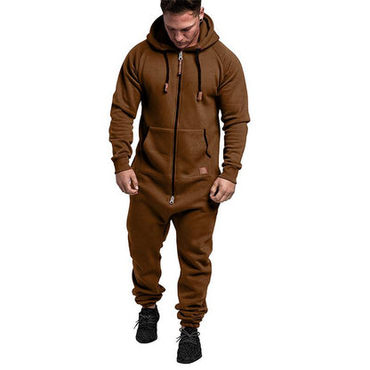 🎁New Arrivals 50% OFF💥Hooded Fleece Solid Color Jumpsuit
