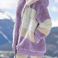 🔥HOT SALE 50% OFF💕2025 New Women's Winter Plush Hooded Colorblock Jacket With Pockets