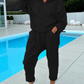 Women's Two-Piece Solid Color Hooded Sweatshirt Set