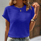 🏆 50K+ SOLD! Almost Gone-⚡2026 Summer Outfit Womens Short Sleeve Tops Round Neck Ruffle Casual Summer Textured Work T Shirts Tee Blouse