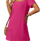 💕Last Day Promotion 48% OFF👗Women's Casual Square Neck Pocket Short Sleeve Dress with Pockets