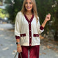 Women’s Casual Color-blocking V-Neck Top & Pants Set