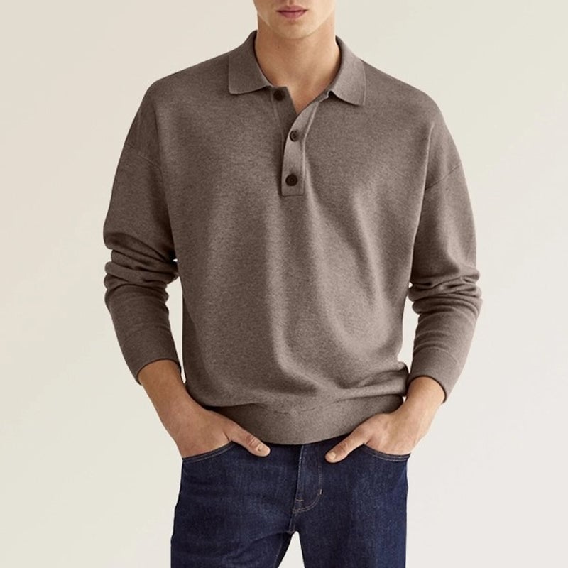 Men's Casual Loose Lapel Long Sleeve Shirt