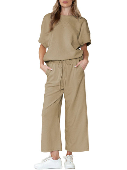 🔥HOT SALE🔥WOMEN'S TEXTURED LOOSE FIT T SHIRT SET