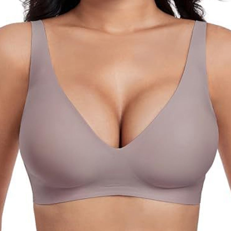💜💜Jelly Wireless Womens Comfortable Wireless Bras Push Up Bralettes Seamless Tshirts Bras Deep V Everyday Bras