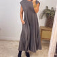 🌸Limited Sale 50% OFF🌸Sleeveless pleated simple solid colour dress🔥