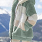 🔥HOT SALE 50% OFF💕2025 New Women's Winter Plush Hooded Colorblock Jacket With Pockets