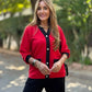 Women’s Casual Color-blocking V-Neck Top & Pants Set