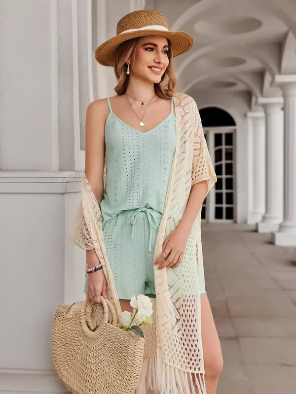 🥳2026 HOT SALE🥳💞50K+ SOLD!🌸☀️ 50% OFF – Just £16.99! Oversized Knit Cardigan – Lightweight crochet tassel kimono for spring & summer. Breathable viscose‑nylon blend – no itch, no cling – layer over anything! 🧶✨