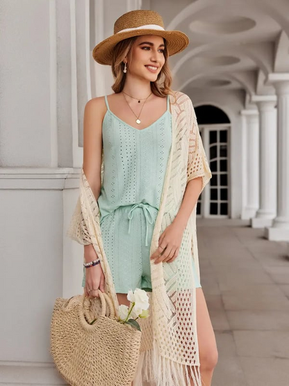 🥳2026 HOT SALE🥳💞50K+ SOLD!🌸☀️ 50% OFF – Just £16.99! Oversized Knit Cardigan – Lightweight crochet tassel kimono for spring & summer. Breathable viscose‑nylon blend – no itch, no cling – layer over anything! 🧶✨