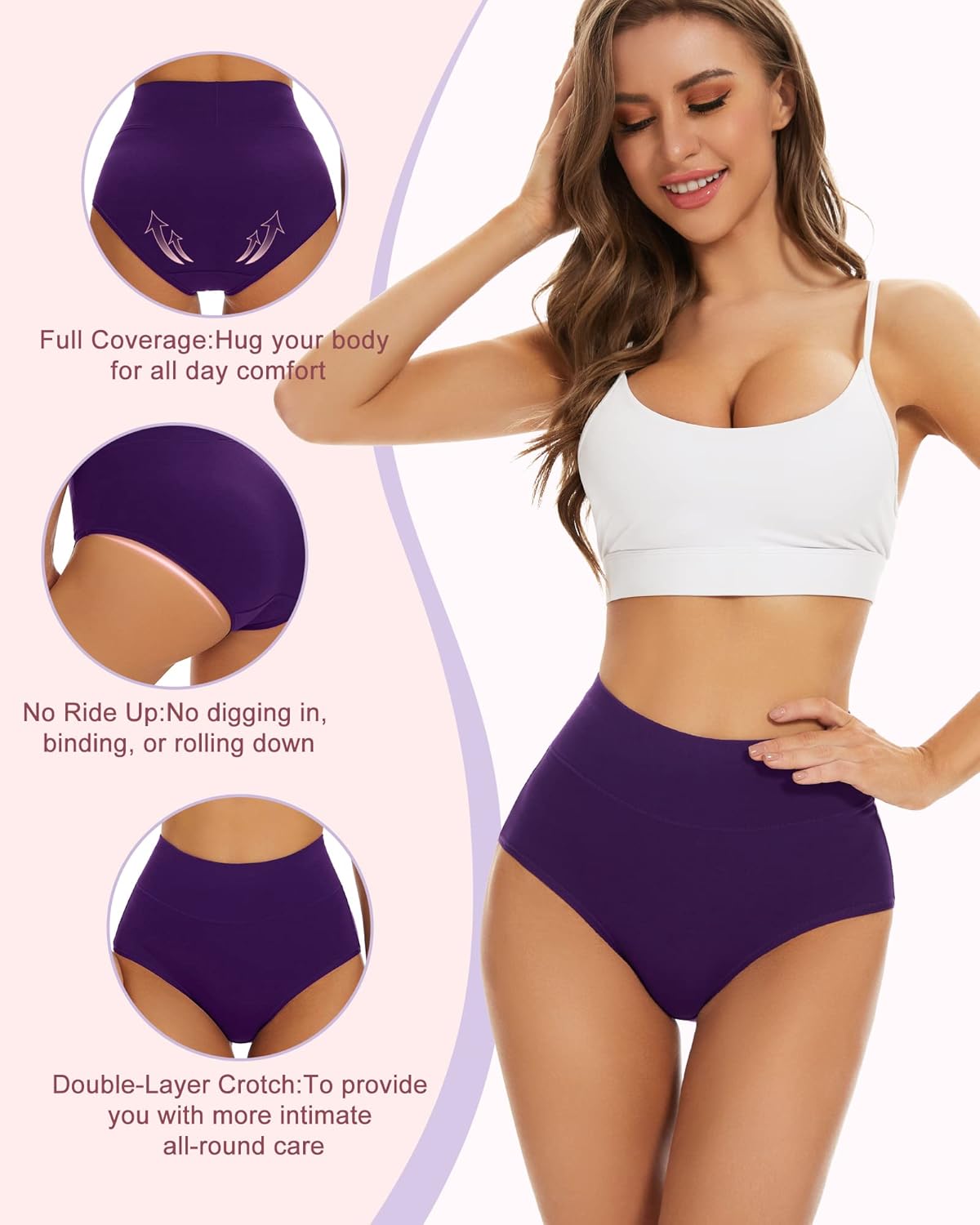 🎁Buy 1 Get 5 Packs✨Plus Size High-Waist Hip-Lifting Cotton Panties for Women
