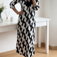 🌸Early Spring Sale 50% OFF!🔥 Casual Chic Maxi Dress – V-Neck, Mid-Length Sleeves, Perfect for Every Day ✨