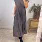 🌸Limited Sale 50% OFF🌸Sleeveless pleated simple solid colour dress🔥