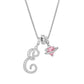 💖Initial Letter Necklace with Pink Heart Charm✨