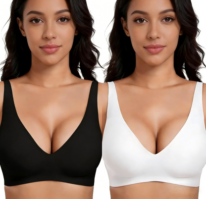 💗LAST DAY SALE 50% OFF⚡50K+ SOLD!!💕Jelly Wireless Womens Comfortable Wireless Bras Push Up Bralettes Seamless Tshirts Bras Deep V Everyday Bras
