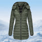 Winter women's mid-length padded jacket warm solid color hooded jacket【FREE SHIPPING】