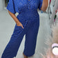 🎉48% OFF🔥 Polka Dot Printed Elastic Waist Jumpsuit