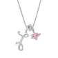 💖Initial Letter Necklace with Pink Heart Charm✨