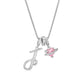 💖Initial Letter Necklace with Pink Heart Charm✨