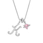 💖Initial Letter Necklace with Pink Heart Charm✨
