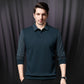 Men's Lapel Faux Two-Piece Knitted Shirt