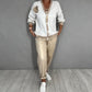 Women’s Casual V-Neck Top & High Waist Pants 2-Piece Set