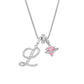 💖Initial Letter Necklace with Pink Heart Charm✨