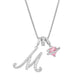 💖Initial Letter Necklace with Pink Heart Charm✨