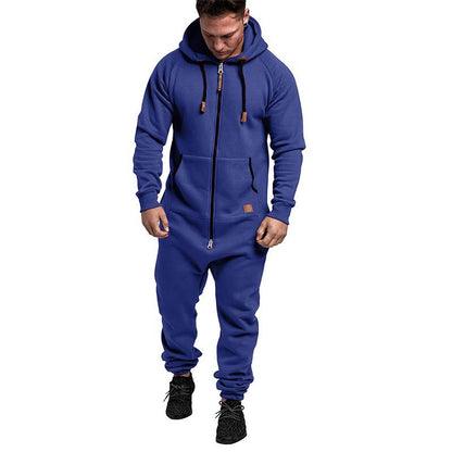 🎁New Arrivals 50% OFF💥Hooded Fleece Solid Color Jumpsuit