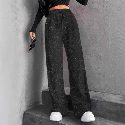 🎅LAST DAY SALE 50% OFF💖Women's Sequin Sparkle Wide Leg Pants with Elastic Waistband