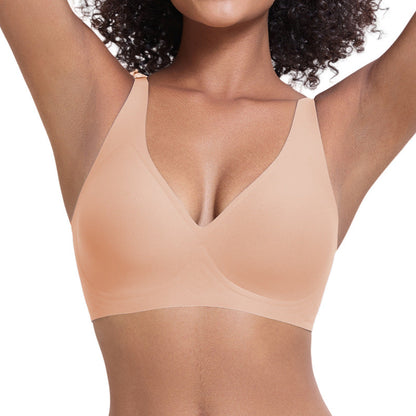 💜💜Jelly Wireless Womens Comfortable Wireless Bras Push Up Bralettes Seamless Tshirts Bras Deep V Everyday Bras
