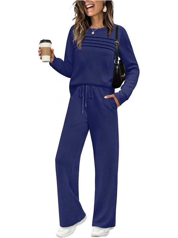 🔥LAST DAY SALE 70% OFF👍✨Women's Crew Neck Top & Drawstring Pants Set