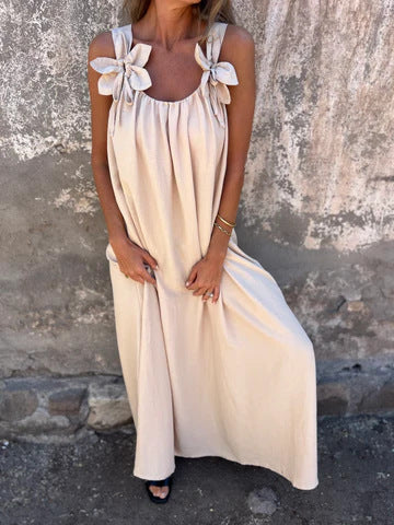 🌺Summer Hot Sale 50% OFF💕 Floral Straps U Neckline Solid Women's Dresses
