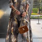 Women's Floral Print Asymmetrical Tunic & Pants Set